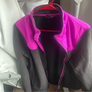 Black and Fuschia FILA soft zip up jacket XL